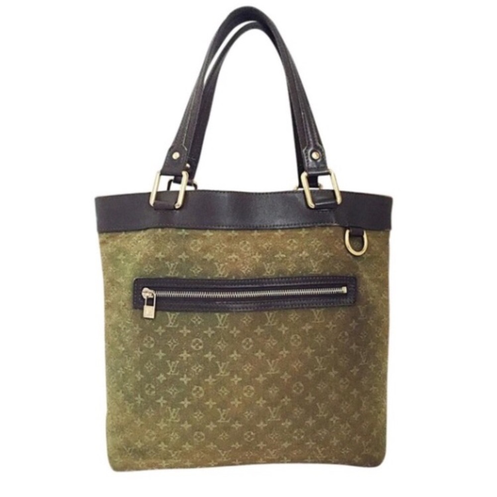 Louis Vuitton green denim tote bag